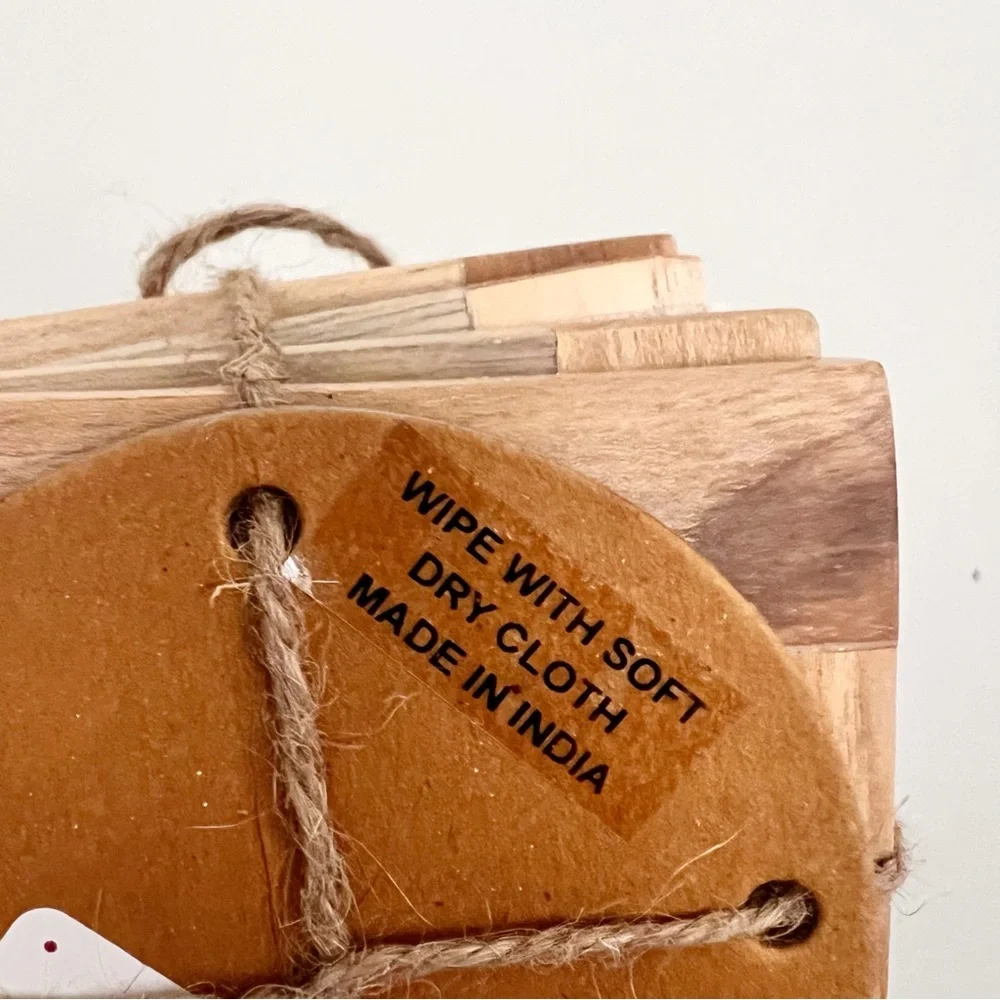 Marble and Wood 4 piece Drink Coasters Set